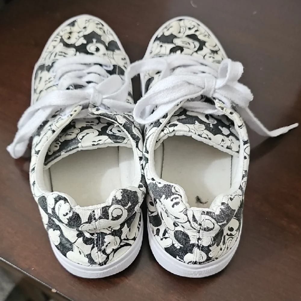 Disney Women's Sneakers - Black and White Mickey Mouse - Picture 7 of 7